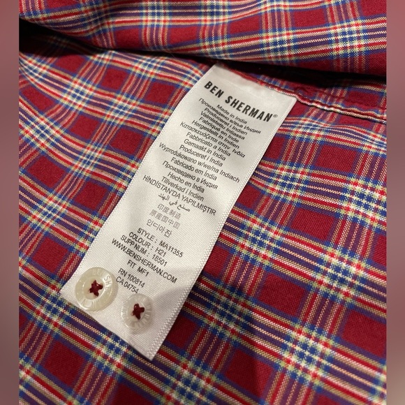 Plaid Red, Blue & White Long-Sleeve Button Down - Picture 9 of 9